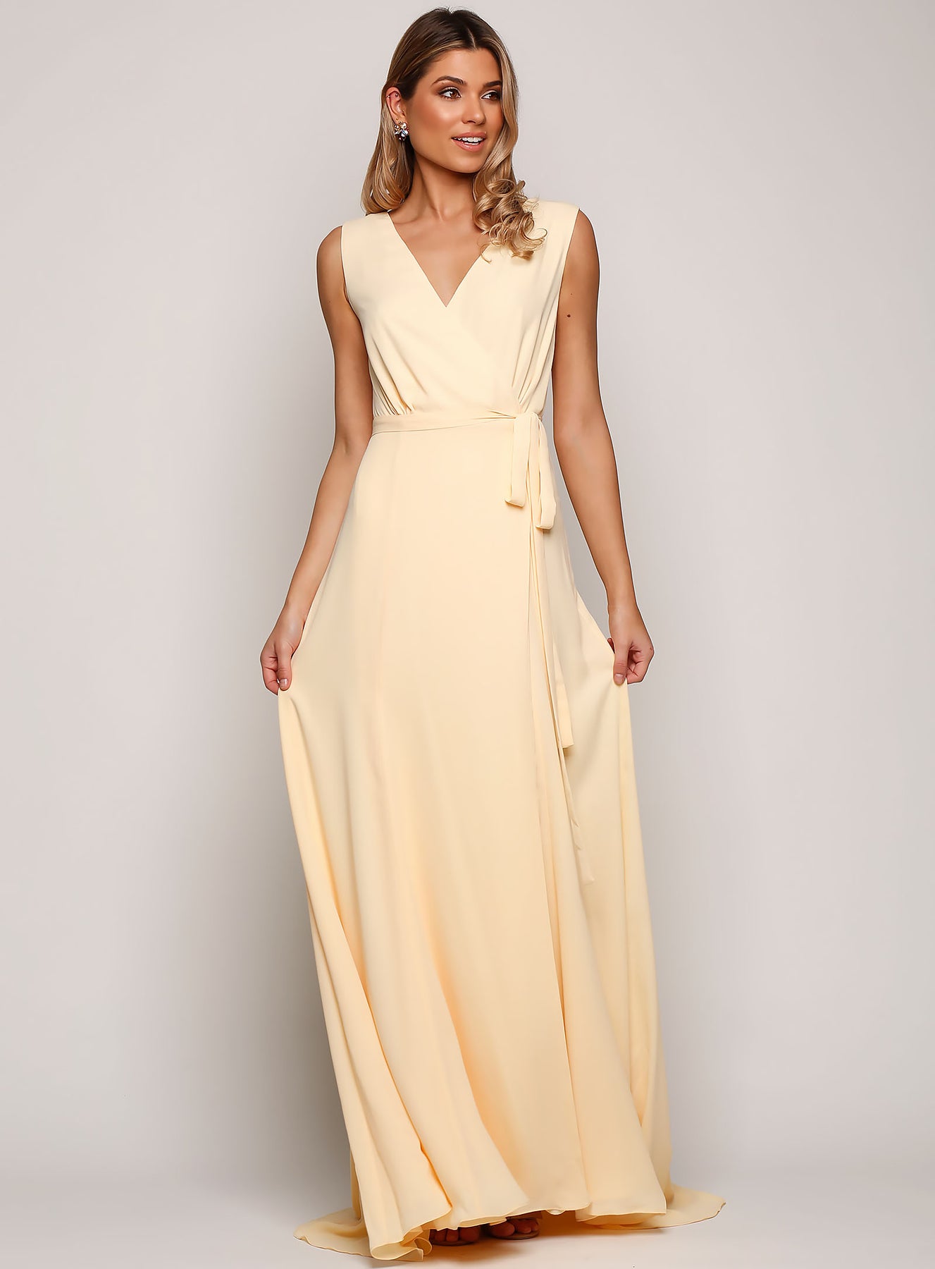 Sleeveless Wrap Gown by Samantha Rose ...